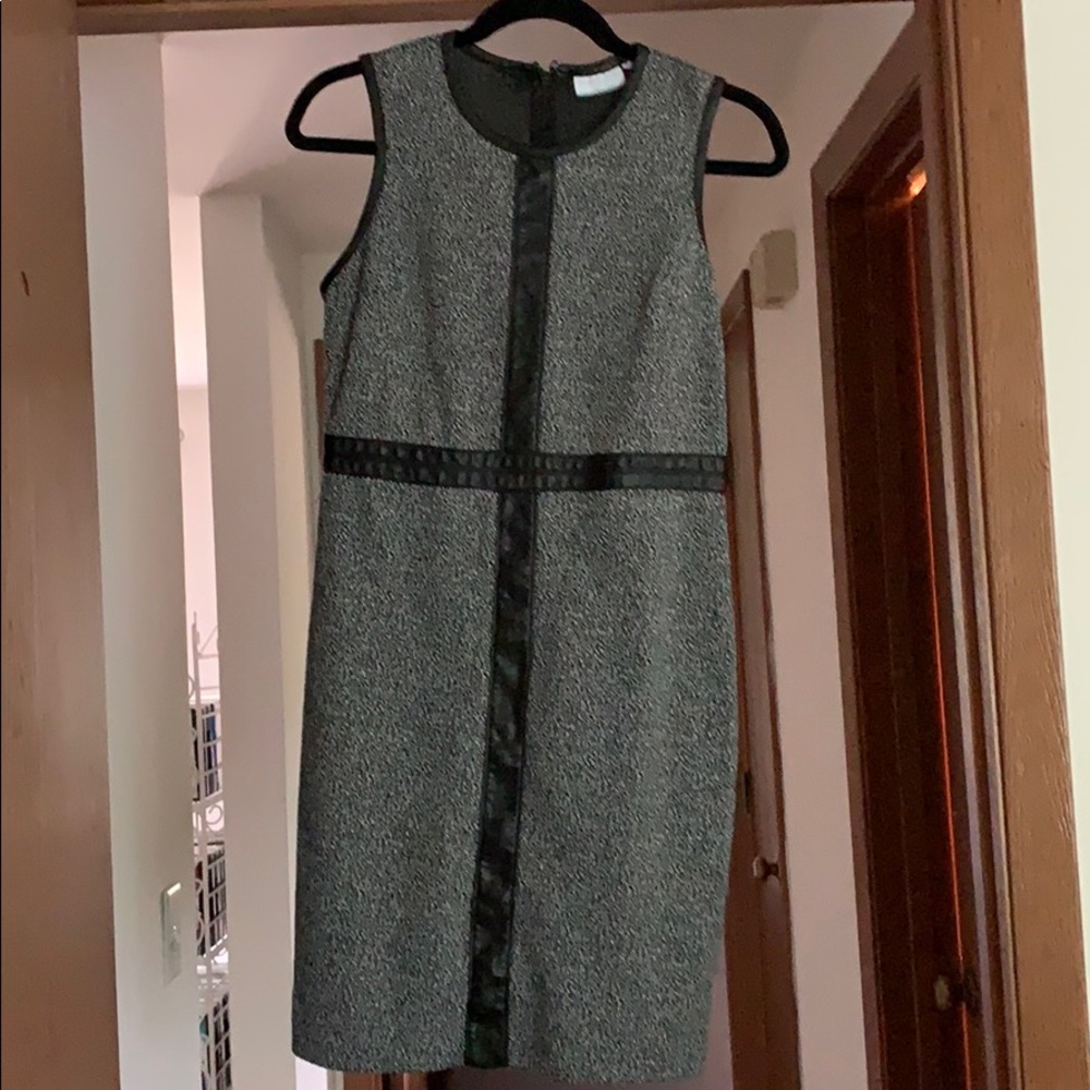 New York Company Gray Dress with leather accents